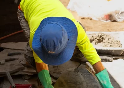 Person Placing Stones